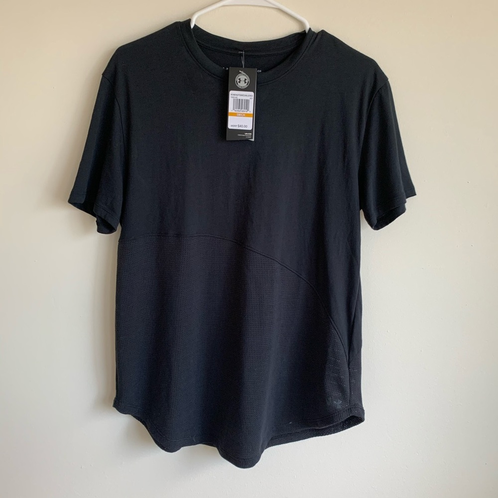 Under Armour T-shirt Oversized Black Mesh Small